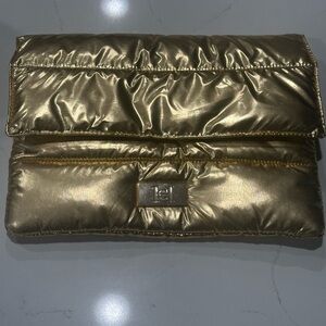 Carolina Herrera Gold Quilted Clutch Bag